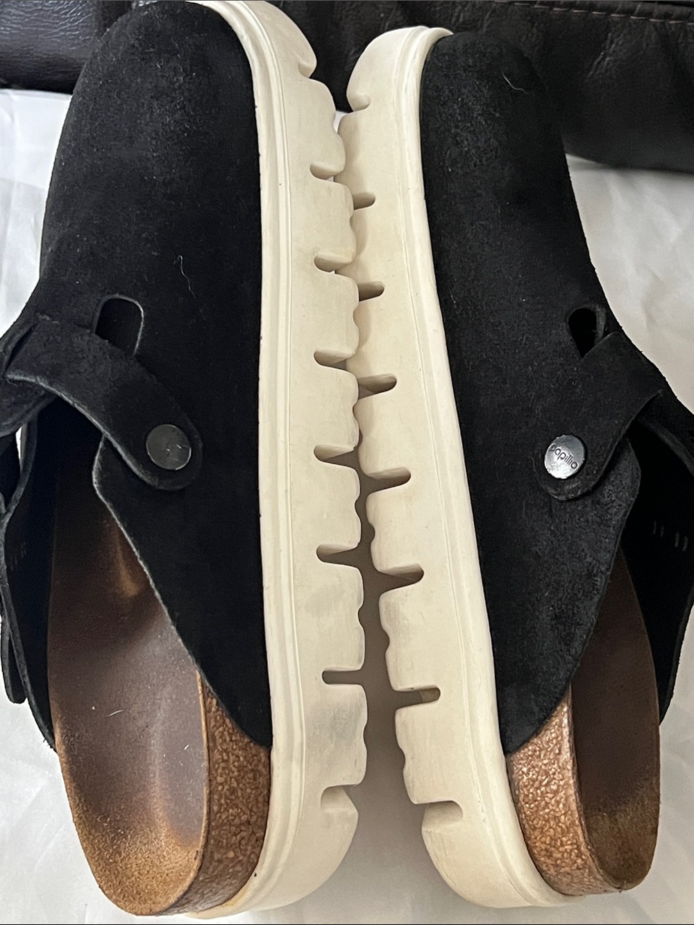 Papillio Black Suede Slip-On Clogs - Picture 5 of 8